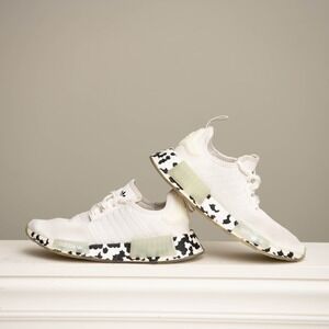 Adidas NMD R1 Boost Sneakers White Black Speckled Cow Athletic Shoes Gym M6/W7.5
